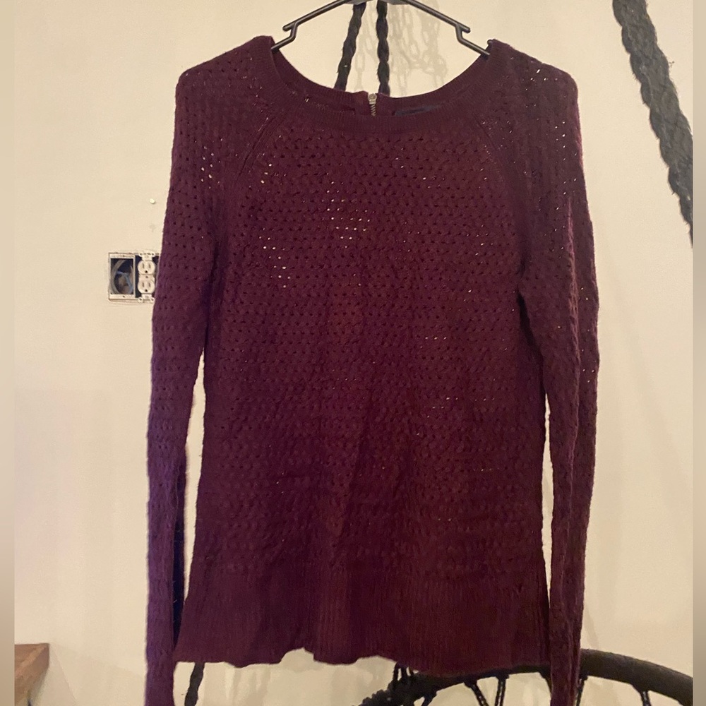 American Eagle Outfitters Maroon Crew Neck Sweater